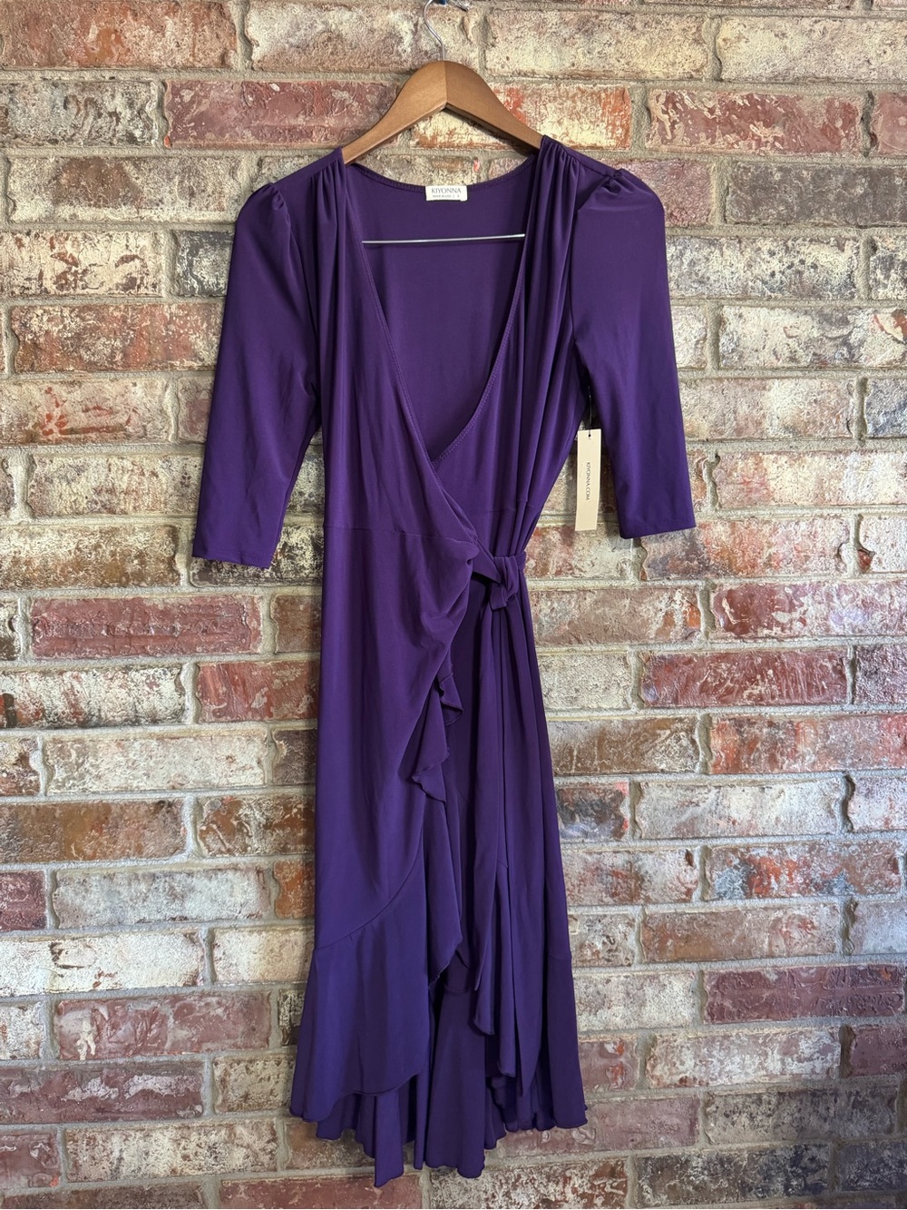 NWT Kiyonna Whimsey Ruffled midi dress in plum passion
